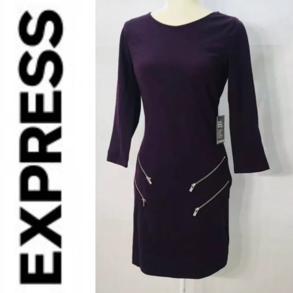 Express women’s 3/4 sleeve purple dress size S